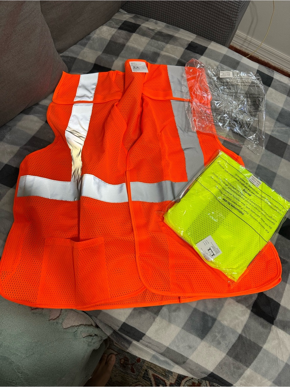 High-Visibility Safety Vest - Neon Orange with Reflective Stripes
